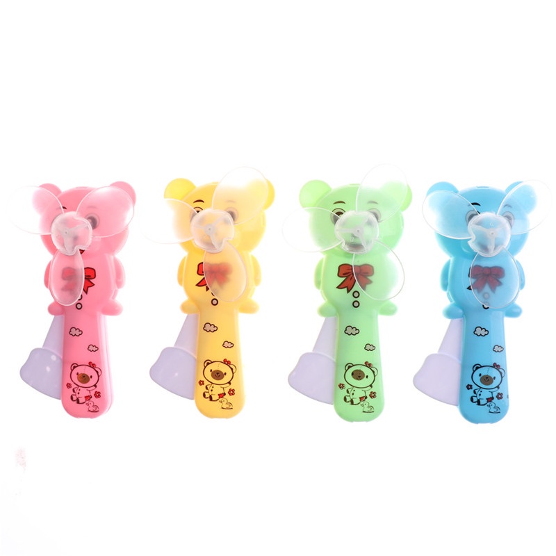 1 Quạt Mini Cầm Tay Dạng Nhấn Hình Gấu Dễ Thương