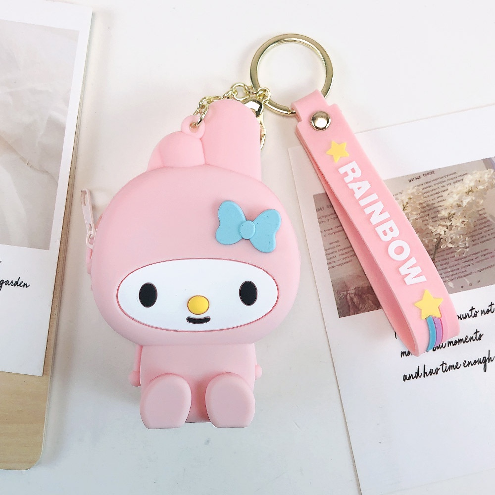 Móc khóa silicon hình mèo/ Pikachu hoạt hình dễ thương