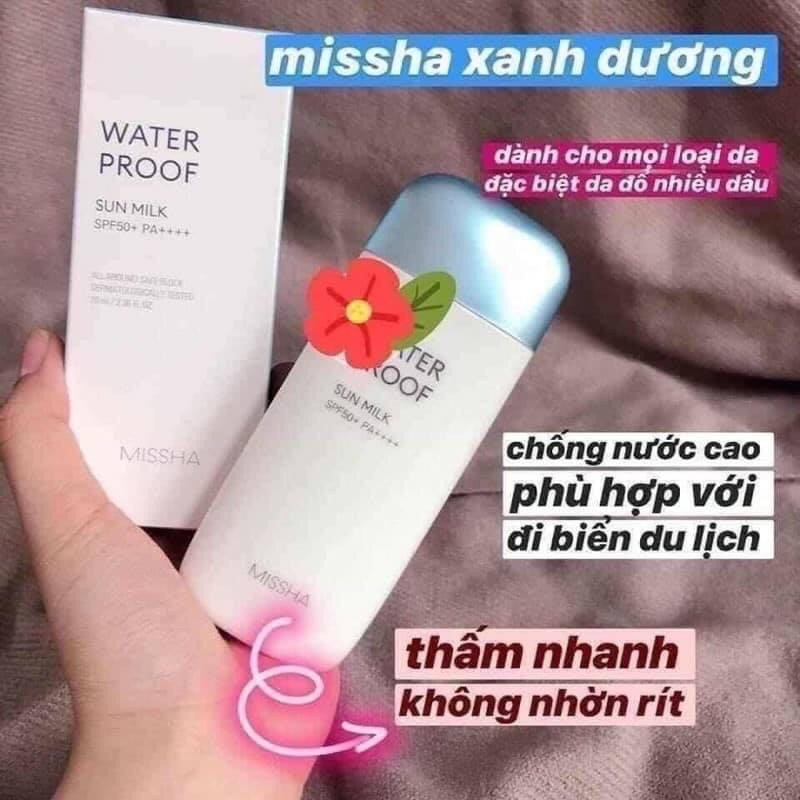 Kem Chống Nắng Missha All-Around Soft finish Waterproof sun milk Essence sun milk Velvet Finish SPF50+/PA++++ 70ml