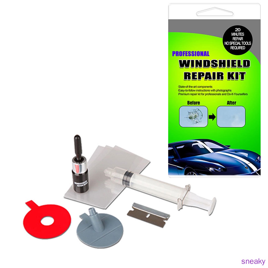 Windshield Repair Tools Kit Car Glass Scratch Fluid Portable Auto Windscreen Crack Chip Removal Tool sneaky