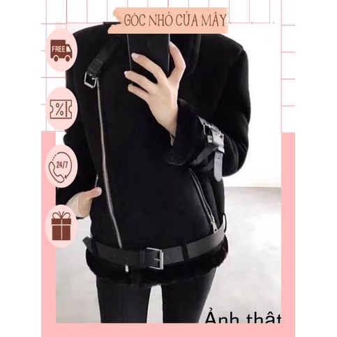 Áo khoác da lộn lót lông GNCM