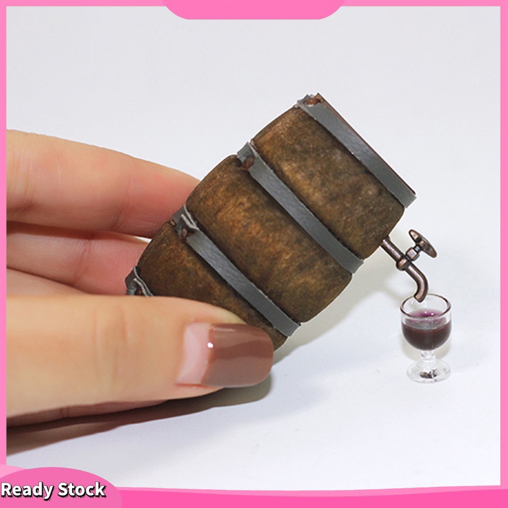 Mô Hình Thùng Gỗ Đựng Rượu Mini Dễ Thương Tỉ Lệ 1: 12 Trang Trí Nhà Búp Bê