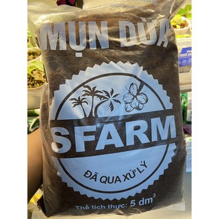 Mùn Dừa, Xơ Dừa Đã Qua Xử Lý SFARM túi 5DM3 - Làm Giá Thể trồng Rau mầm, Dưa lưới, Cây kiểng