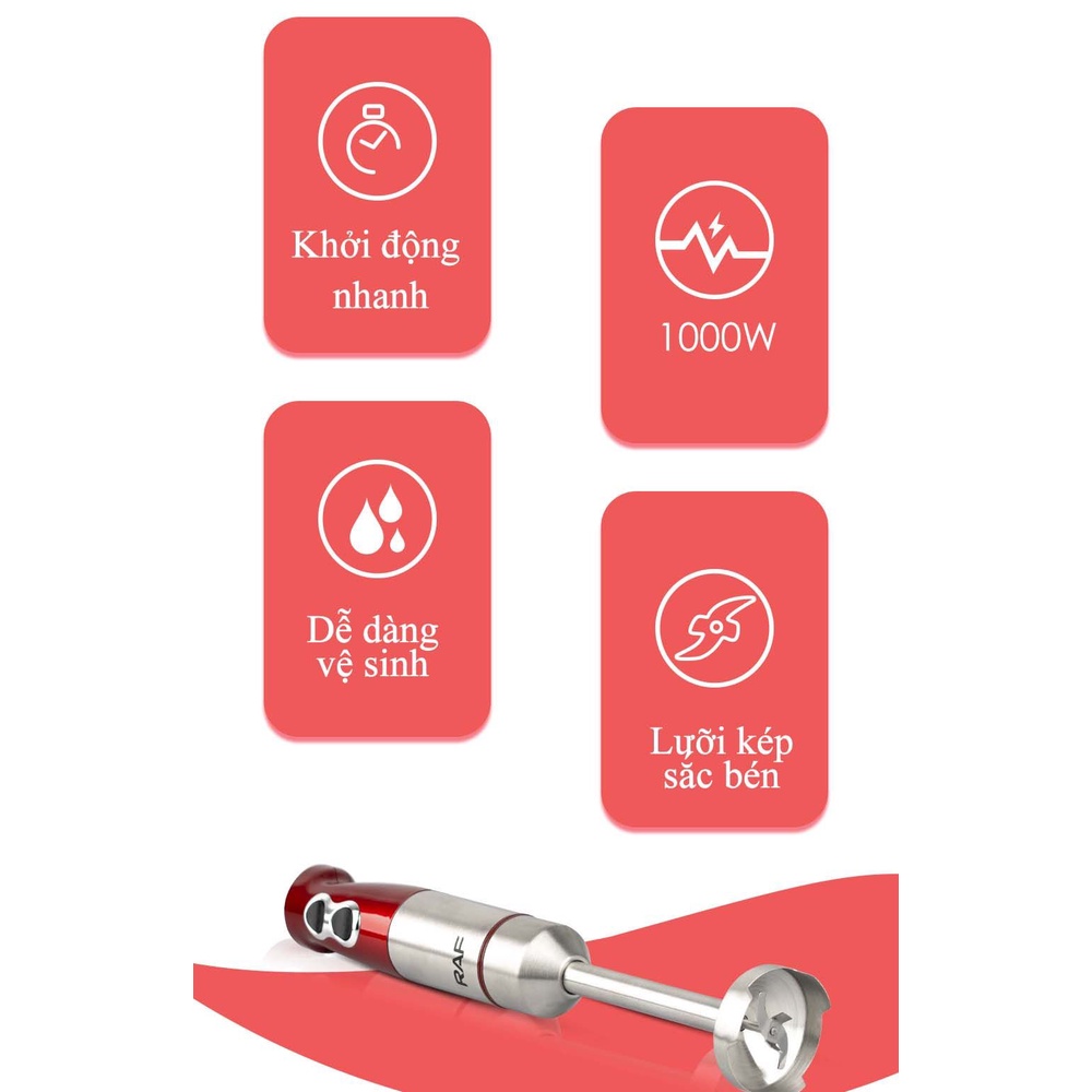 Máy Xay Cầm Tay Đa Năng RAF 1000W Xay Ăn Dặm Cho Bé - Máy Nghiền Thực Phẩm Đa Năng  Xay Sinh Tố Mini Xay Thịt