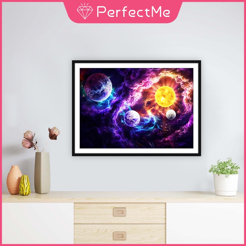 Bộ Tranh Đính Đá 5D Họa Tiết Bầu Trời Đầy Sao Độc Đáo DIY Dùng Trang Trí Nhà Cửa