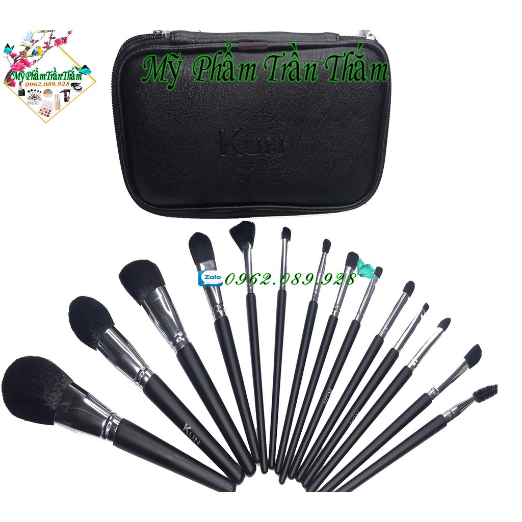 Bộ cọ trang điểm Kun 14 cây lông thú siêu mền phù hợp makeup chuyên nghiệp