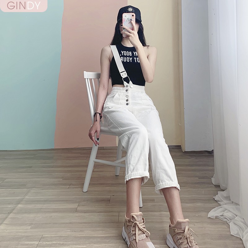 Yếm quần GINDY dáng baggy chất vải kaki dây chéo thời trang năng động Q20048 Q20009 | BigBuy360 - bigbuy360.vn
