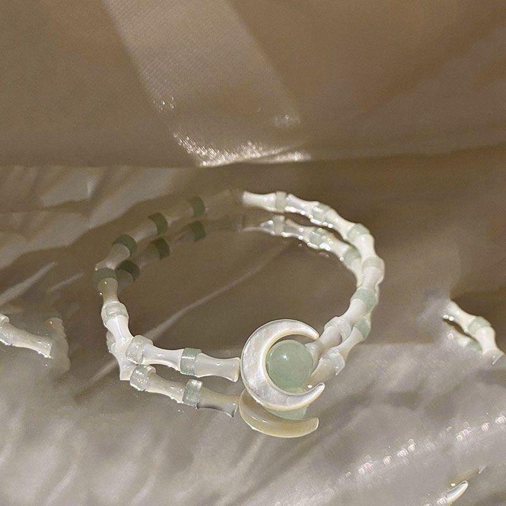 Vòng Tay Dây Thừng Đính Ngọc Lục Bảo Phong Cách Trung Hoa Cổ Điển Dành Cho Nữ