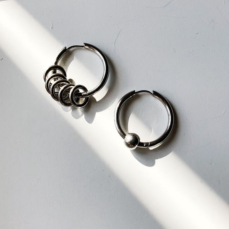 Khuyên Tai Thép Titan Kiểu Đơn Giản Phong Cách Hip Hop