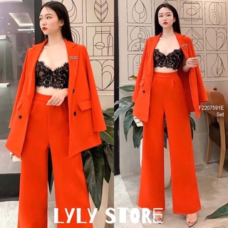 Set áo khoác vest dài phối quần suông!