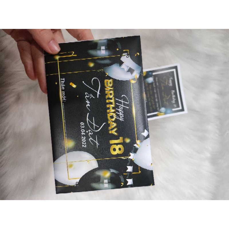 Thiệp sinh nhật người lớn. Tone đen