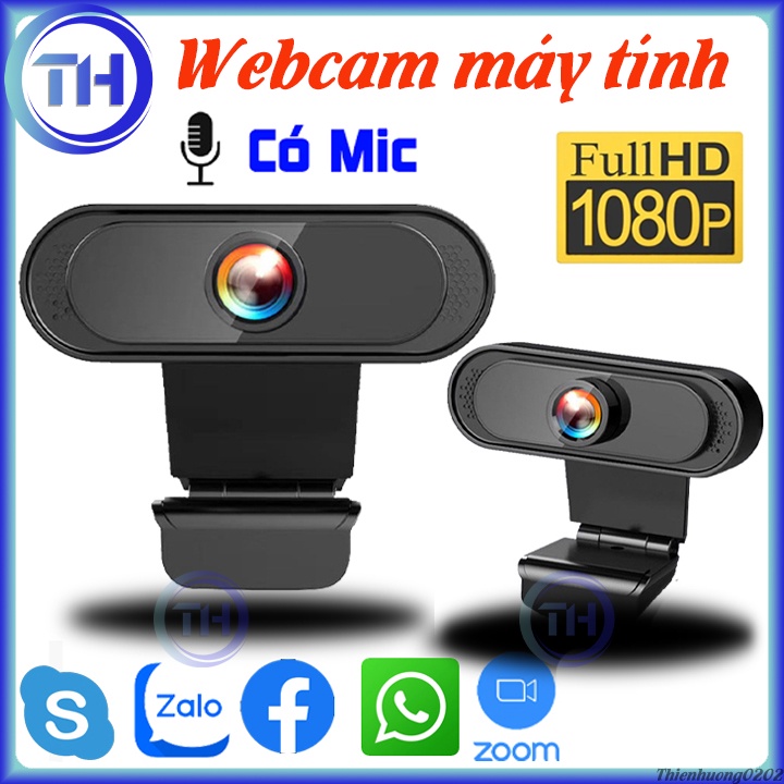 Webcam Có Mic 1080P - Webcam Máy Tính Full HD 1080P Cực Sắc Nét Soi Rõ Chữ Viết Sử Dụng Tất Cả Thiết Bị TV, PC, Laptop