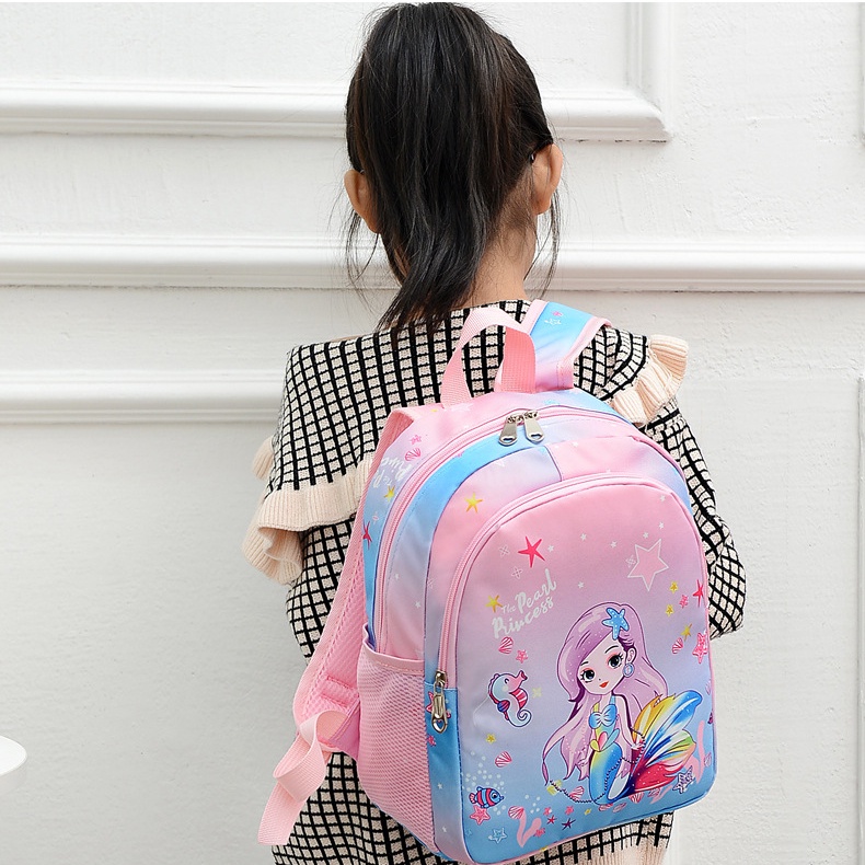 Ba Lô Đi Học Cỡ Lớn In Hoạt Hình Kỳ Lân / Nàng Tiên Cá Dễ Thương Cho Bé Mẫu Giáo