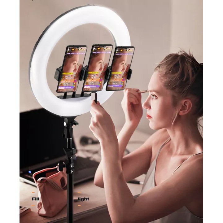 Đèn Livestream size 26 30 36 cm và chân 2m1 Hỗ Trợ Chụp Ảnh Make up Trang Điểm nhiều Chế Độ Sáng