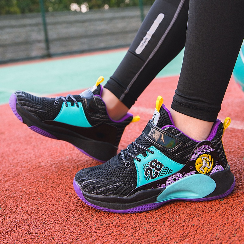 Giày Thể Thao Chơi Bóng Rổ Chuyên Nghiệp Thiết Kế Thoáng Khí Phong Cách Mới Cho Bé Trai 2022