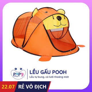Lều tự bung cho bé hình gấu Pooh dễ thương, khung thép chắc chắn