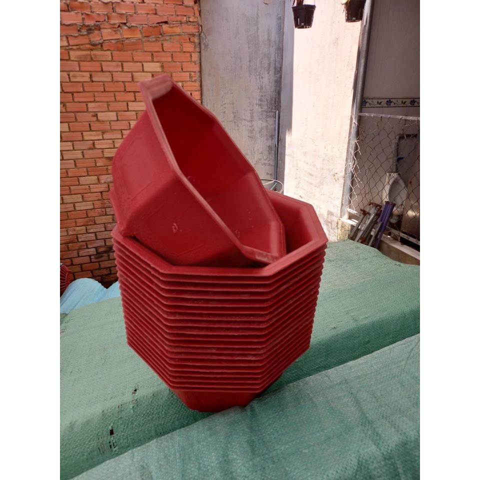 [Rẻ vô địch] chậu nhựa trồng cây cảnh lục giác phúc lộc thọ t280