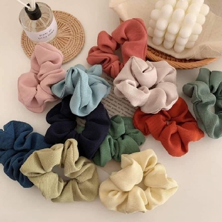 Chun buộc tóc scrunchie màu vintage hottrend