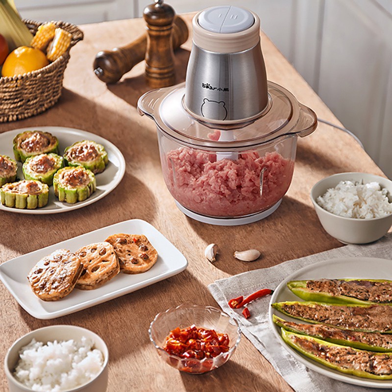 Máy xay thịt Bear QSJ-C03T5, máy xay thực phẩm đa năng, công suất 300W - Bảo hành chính hãng 6 tháng