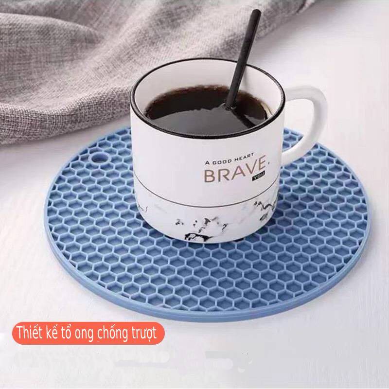 Đế Lót Nồi Silicon Chống Trượt Hình Tổ Ong Độc Đáo