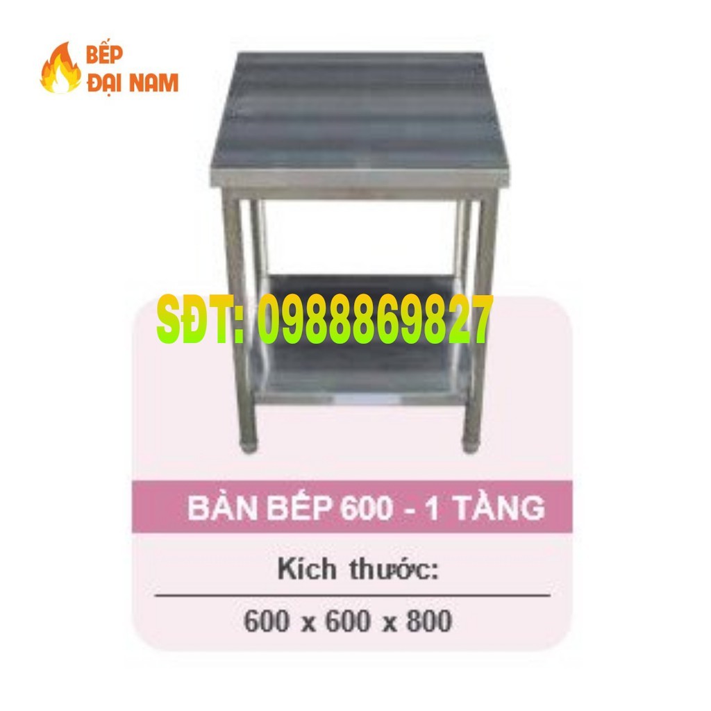 Bàn bếp gas inox 600 chính hãng hàng Việt Nam không han rỉ, bàn để bếp gas giá rẻ bền đẹp bảo hàng 12 tháng