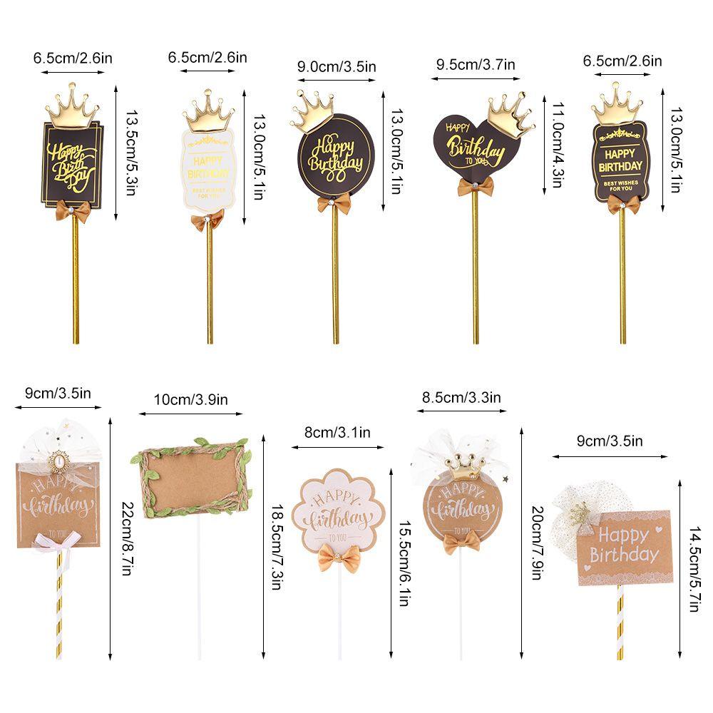 PINEVN Que Cắm Trang Trí Bánh Kem Hình Vương Miện Sang Trọng Lãng Mạn