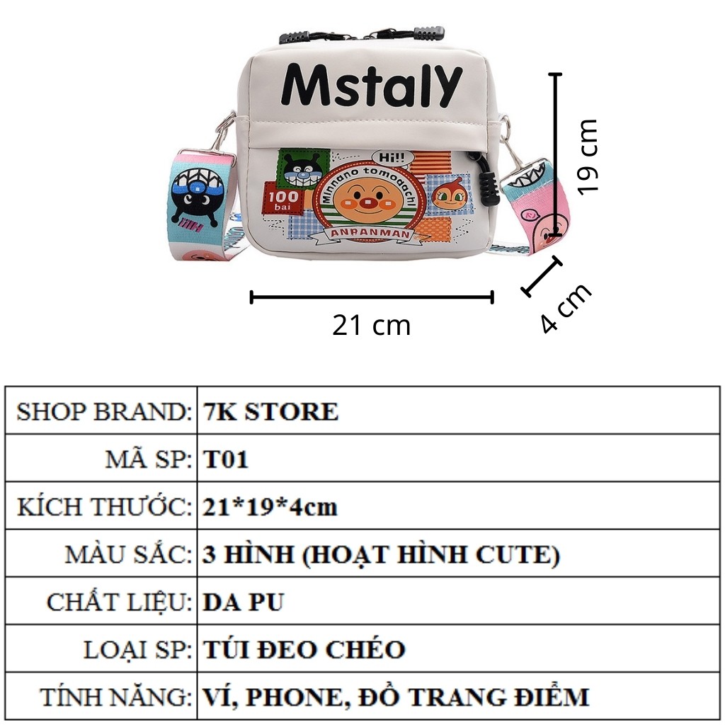 Túi đeo chéo nữ đựng đồ tiện ích thời trang phong cách trẻ trung cute dễ thương 7K STORE T01