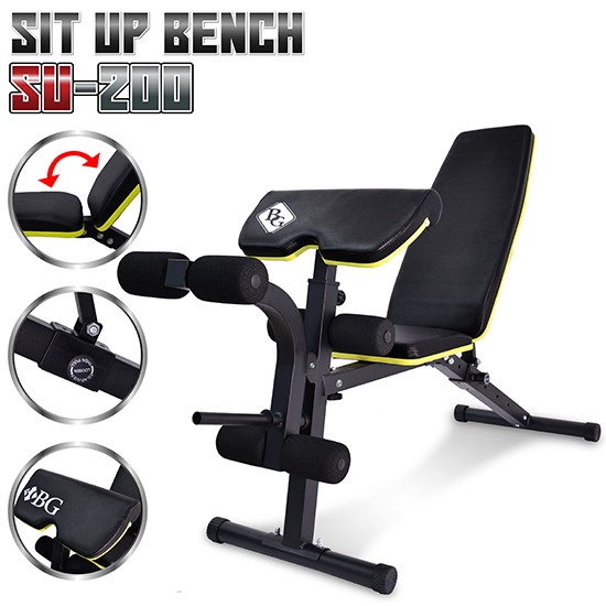 BG Ghế tập bụng đa năng SU-200 Abdominal Training Wokout Bench,Sit Up Incline Curved Bench gym home