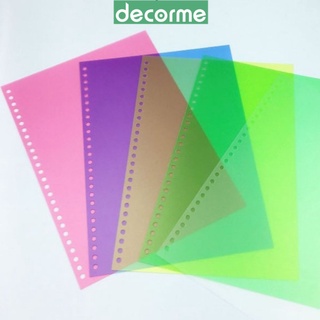 Bìa nhựa trong suốt nhiều màu A4 A5 B5 DecorMe làm planer sổ còng đã đục lỗ 04