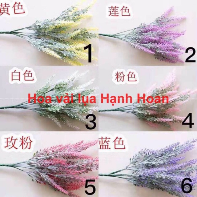 Chùm hoa lavender / oải hương phủ phấn - Hoa giả
