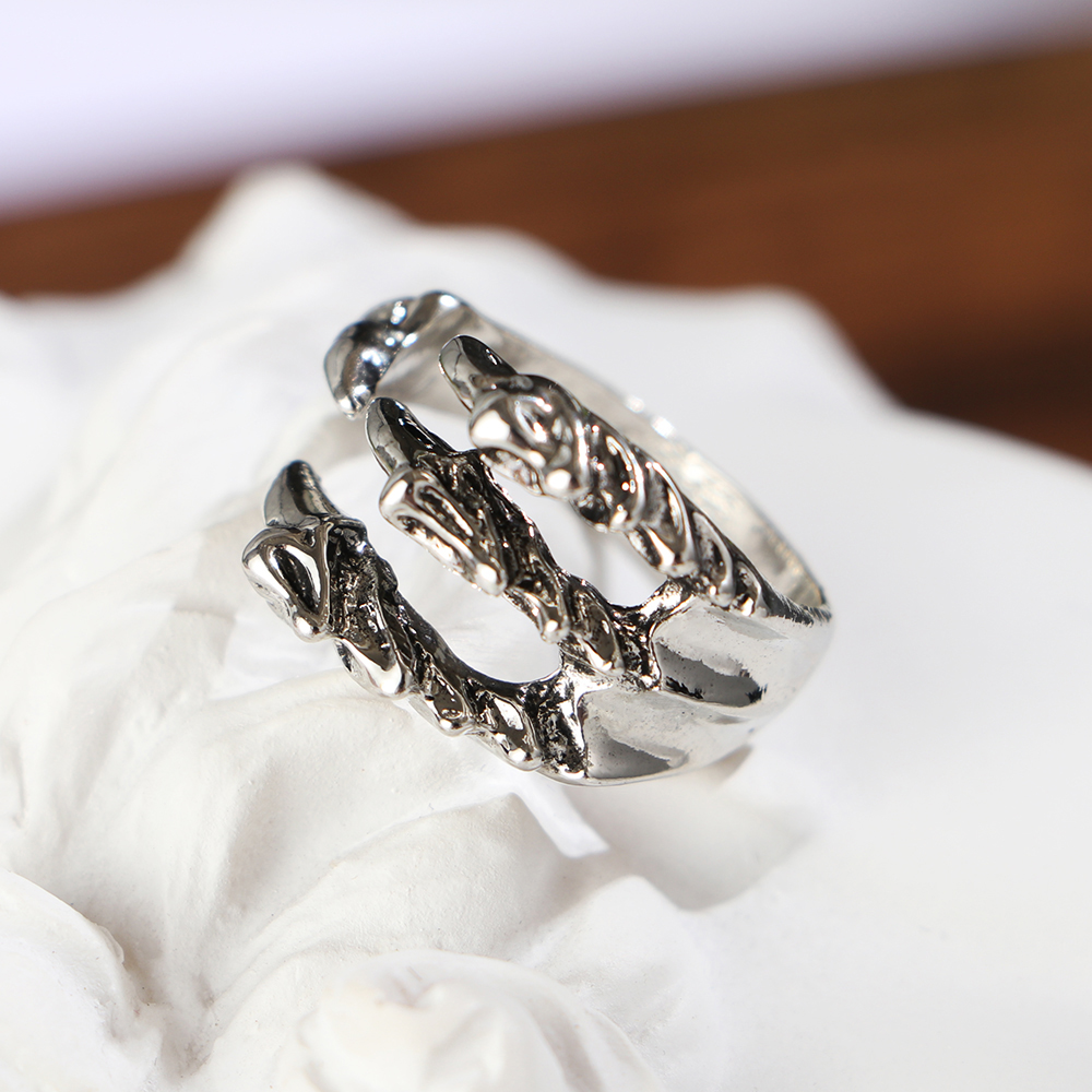 Nhẫn Thép Titan Hình Móng Vuốt Chim Đại Bàng Phong Cách Retro