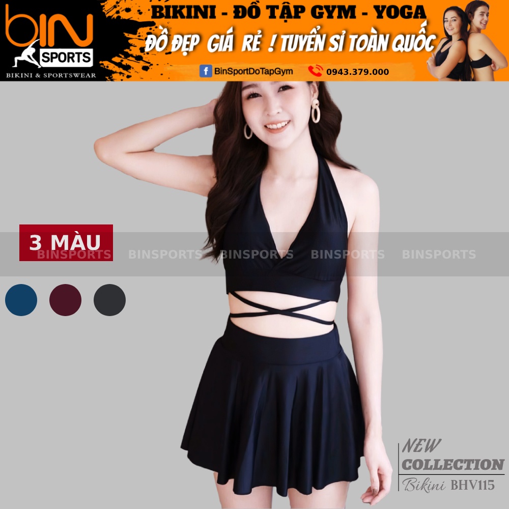 Đồ Bơi Nữ Hai Mảnh Quần Váy Nhiều Màu Freesize Bin Sports BHV115