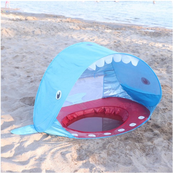 Lều Trên Cát Cho Bé VUi Chơi chống bỏng da Beach Shark  (Blue)