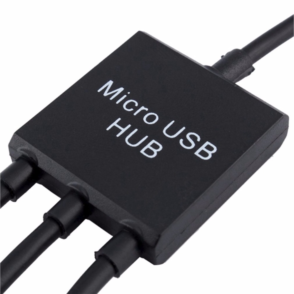 Cáp chuyển đổi 1 cổng Micro USB dương thành 1 cổng Micro USB âm và 2 cổng USB 2.0 âm cho điện thoại / máy tính bảng