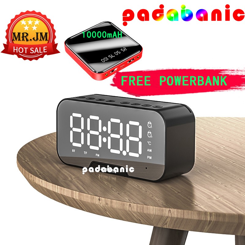 Loa Bluetooth Padabanic D88E Âm Lượng Lớn Pin Trâu 1400mAh Đọc Thẻ Nhớ TF Kiêm Đồng Hồ Đồng Hồ Báo Thức Đài FM