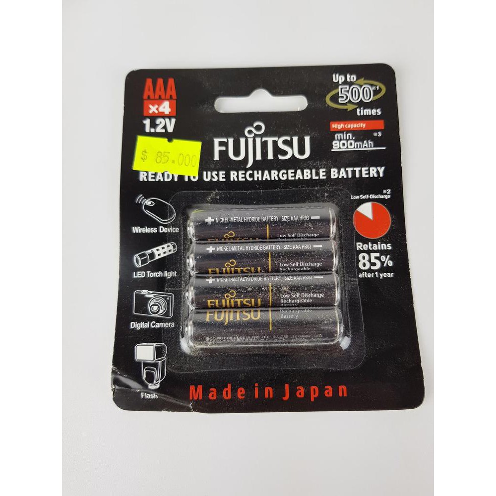 (01 viên) Pin sạc FUJITSU AAA PRO màu đen - 900mAh (Phiên bản xuất khẩu - HR-4UTHCEX)