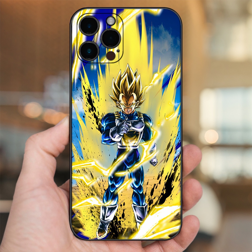 Ốp lưng iPhone 12 Pro Max dẻo đen cạnh vuông in hình Vegeta Dragon Ball