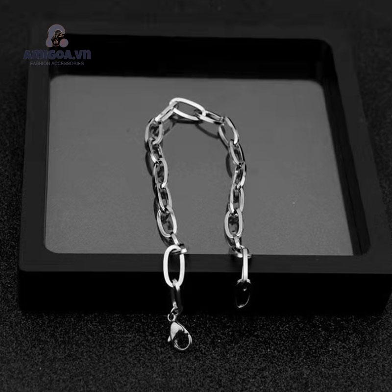 Vòng Tay Thiết Kế Mắt Xích Đơn Giản Thời Trang Cho Nam Và Nữ