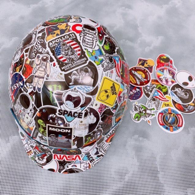 Set 100 Sticker Nasa người ngoài hành tinh dán trang trí