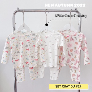Bộ dài tay thu đông 3 bộ cho bé trai, gái| Vải xuất nhật siêu xịn sò, chất cotton mềm mượt