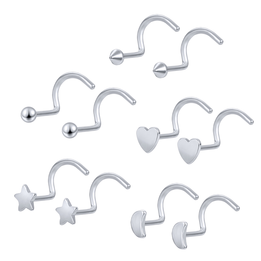 Khuyên Mũi Hình Ngôi Sao Làm Từ Thép Không Gỉ Kiểu Dáng Thời Trang