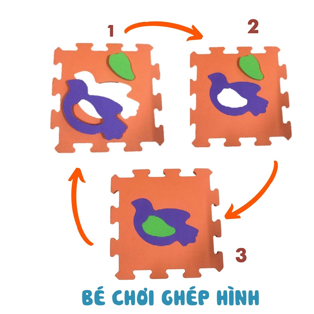 Thảm Xốp 30*30*1.2cm Ghép Hình Vui Nhộn Cho Bé Hàng Xuất Dư Không Mùi An Toàn Tuyệt Đối