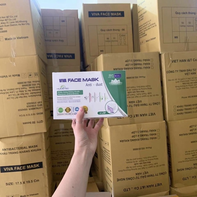 😷 1 Chiếc Khẩu trang kháng khuẩn 4 lớp Viva facemask, chống bụi , chống giọt bắn, | BigBuy360 - bigbuy360.vn
