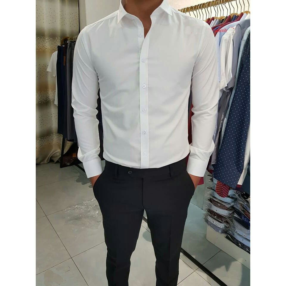 Áo sơ mi trắng nam, chất không đẹp trả hàng