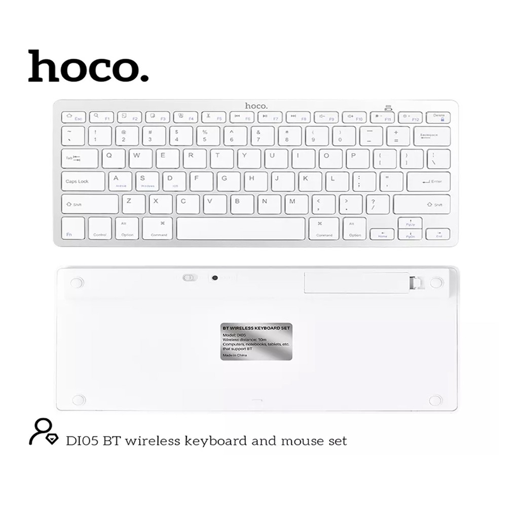Combo Bàn phím và chuột không dây Hoco DI05, bluetooth 4.0, DPI 1200, chuột có độ nhạy, nhẹ dễ dàng thao tác