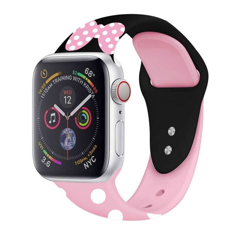 Ốp Dây Đeo Silicon Họa Tiết Hoạt Hình Cho Đồng Hồ Thông Minh Apple Watch 41mm 45mm 44mm 40mm 38mm 42mm Series 7 6 SE 5 4 3