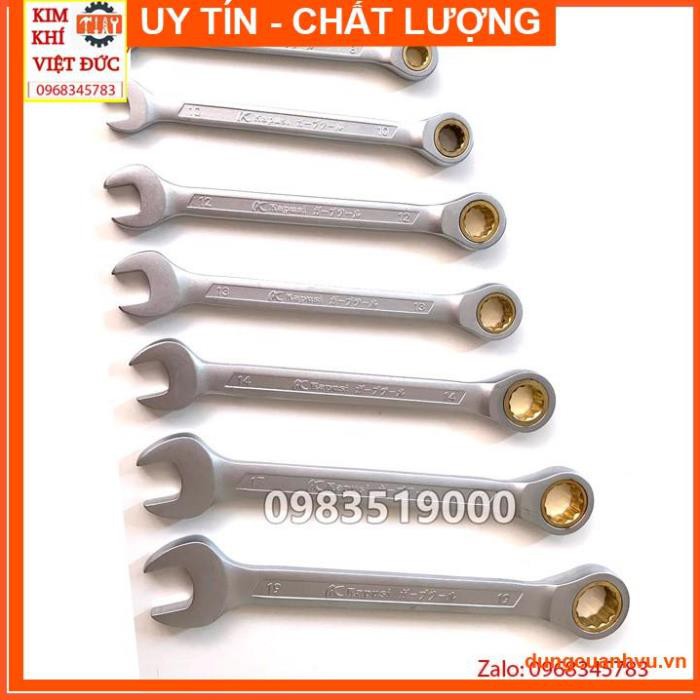 Bộ cờ lê vòng miệng tự động đảo chiều hãng Kapusi Nhật Bản 7 chi tiết - Bộ cờ lê tròng cóc Kapusi (Bộ chìa khóa)