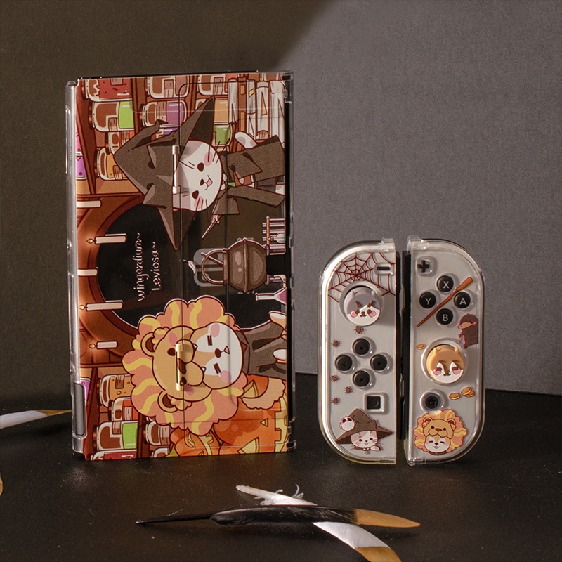 Ốp Bảo Vệ Máy Chơi Game Nintendo Switch & OLED Bằng PC TPU Thoải Mái Kèm 2 Nút Bọc Nút Điều Khiển