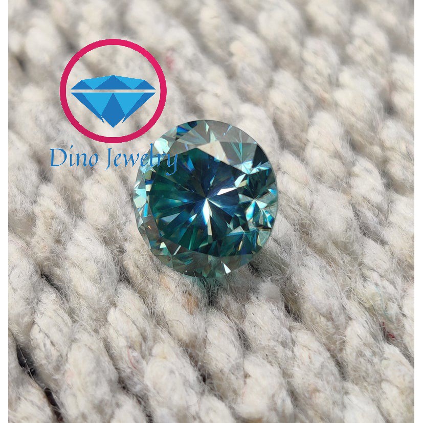 Kim cương nhân tạo Moissanite màu xanh dương (size 14.5-15 mm)