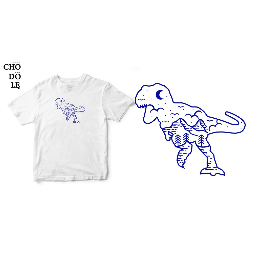 Áo thun tay ngắn unisex Chodole cho cả nam và nữ, chất liệu vải cotton in hình Jurrasic world